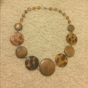 Beaded Necklace with Wood Beads