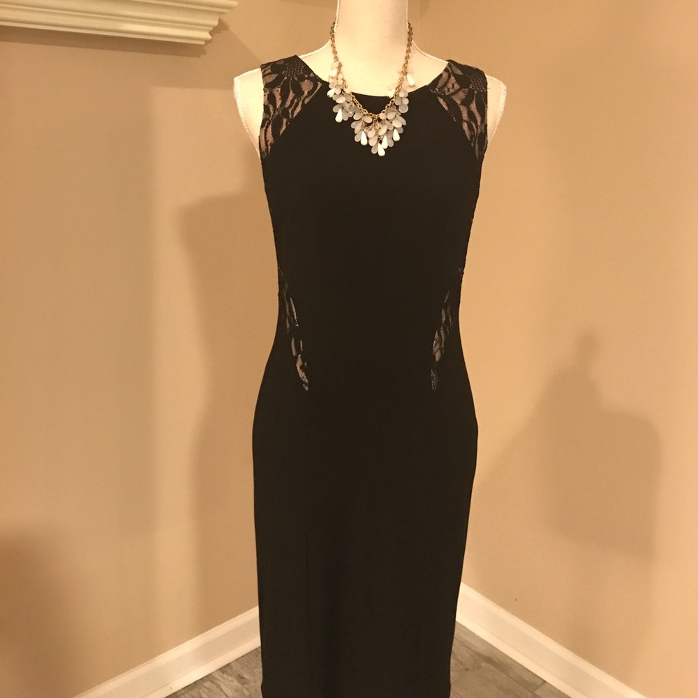Black and lace cocktail dress