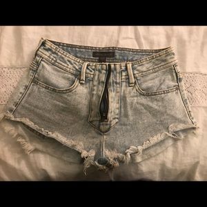 Pacsun Zip Front Acid Wash Jean Shorts