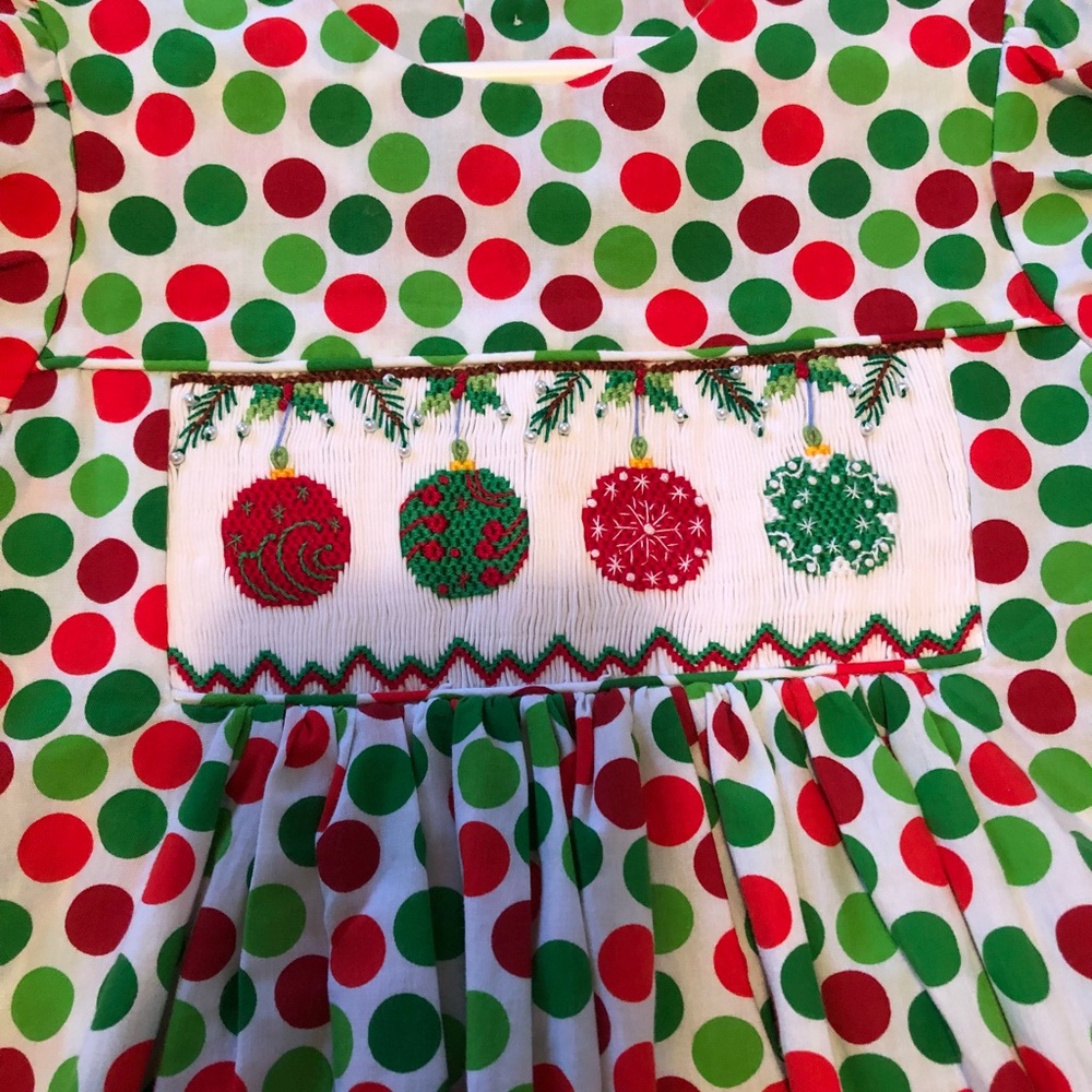 Mom and Me smocked Christmas dress