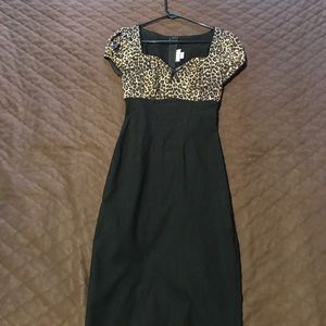 Pinup couture leopard/black dress
