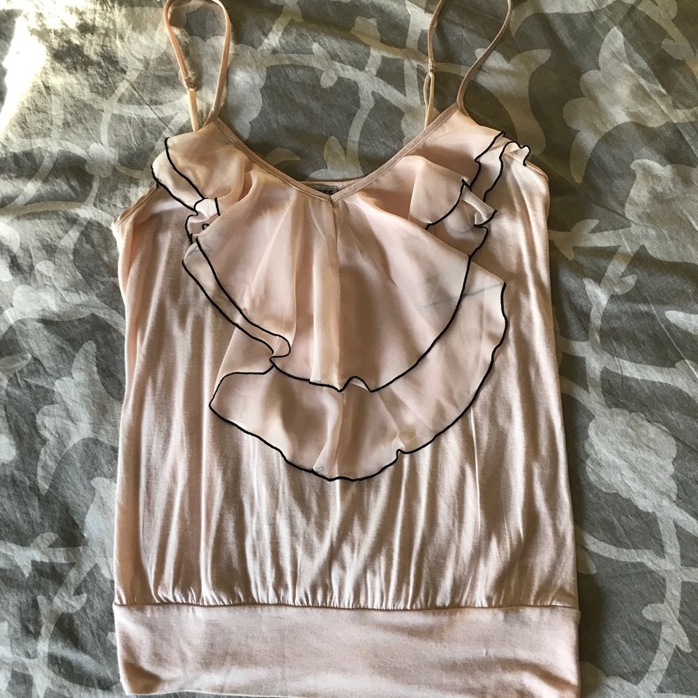 Express spaghetti strap top with ruffles