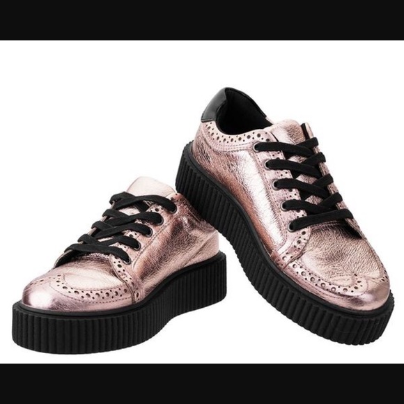🌹Rose Gold Metallic Wingtip Casbah Creepers 💃🏻 - Picture 5 of 8