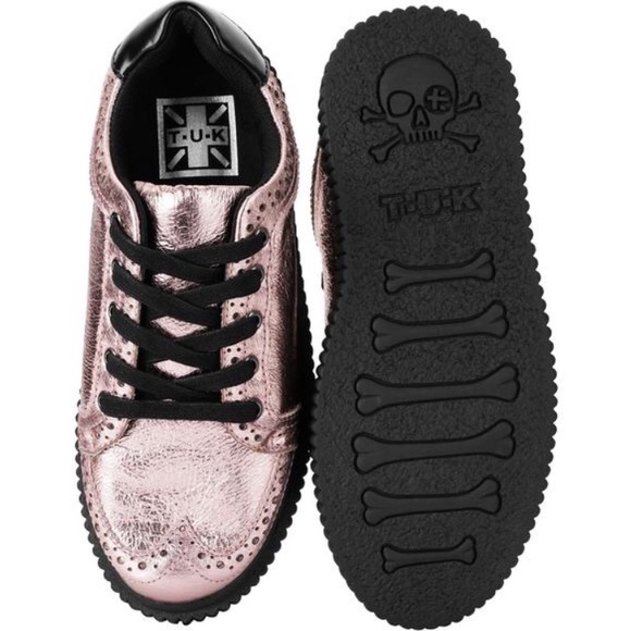 🌹Rose Gold Metallic Wingtip Casbah Creepers 💃🏻 - Picture 4 of 8