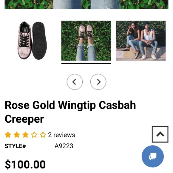 🌹Rose Gold Metallic Wingtip Casbah Creepers 💃🏻 - Picture 8 of 8