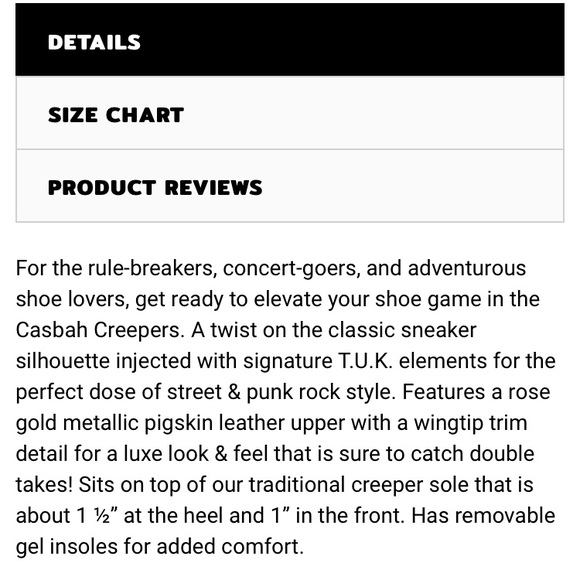 🌹Rose Gold Metallic Wingtip Casbah Creepers 💃🏻 - Picture 6 of 8