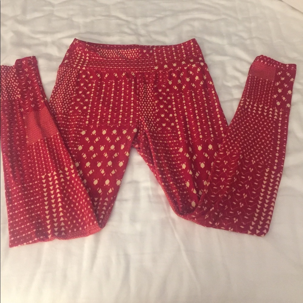 Lularoe One Size Red leggings