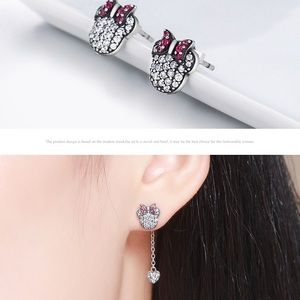 100% 925 Silver Minnie 2 in 1 style drop earrings