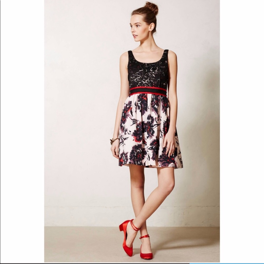 Peter Som Anthropologie Brushstroke Blossom Dress