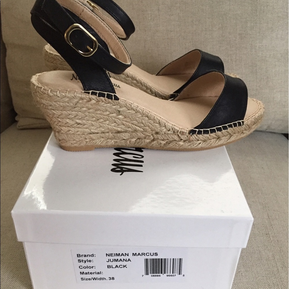 Black Neiman Marcus Wedges