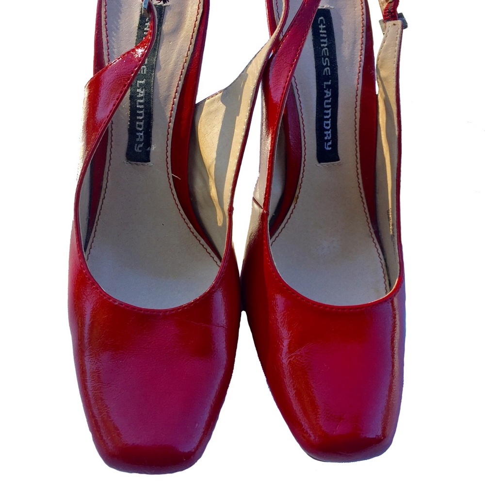 Chinese Laundry Red Patent Leather Slingbacks 8.5