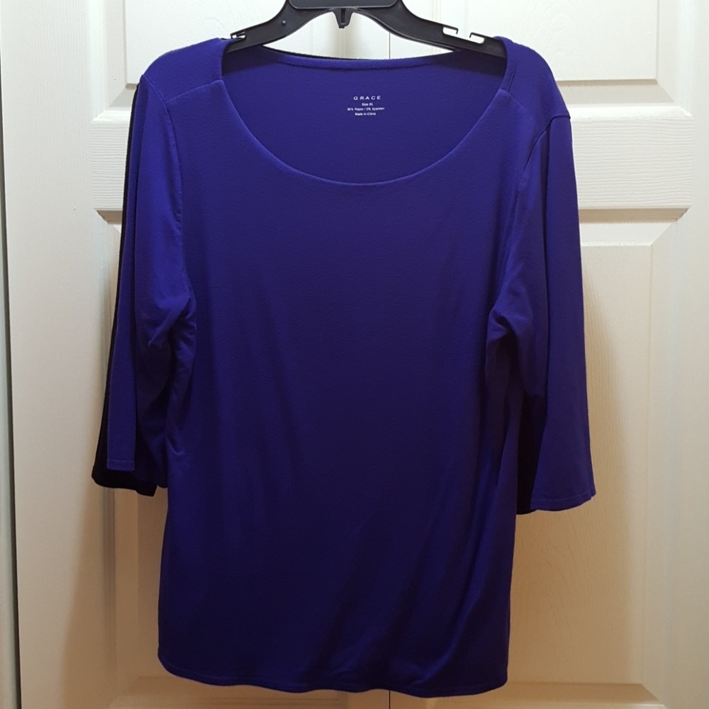 Royal blue 3/4 sleeve blouse