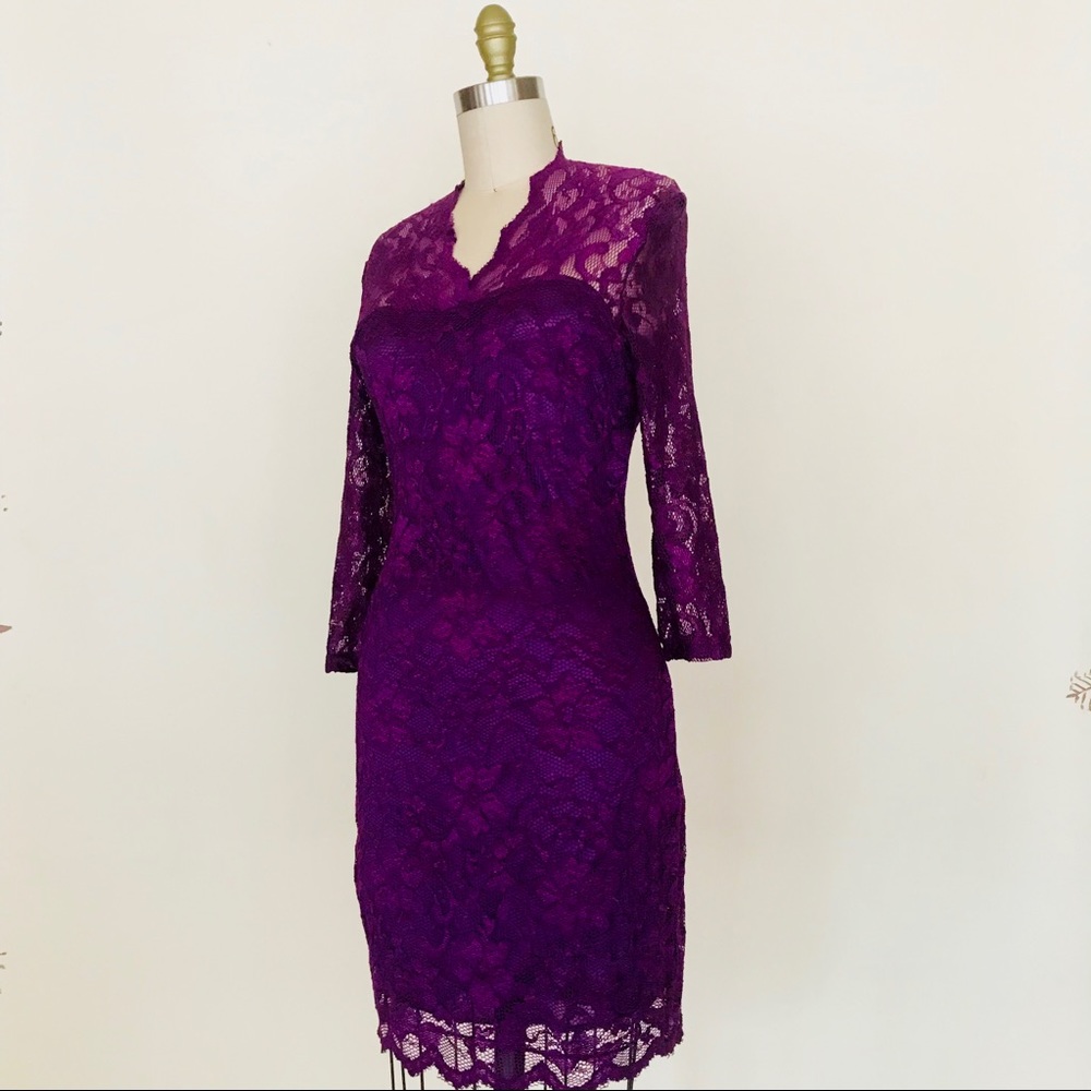 Purple lace Body conscious dress