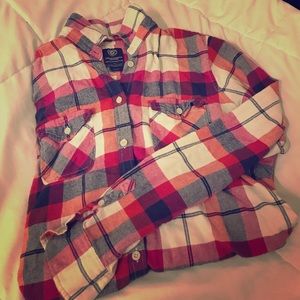 Red/Blue/Pink American Eagle Flannel.