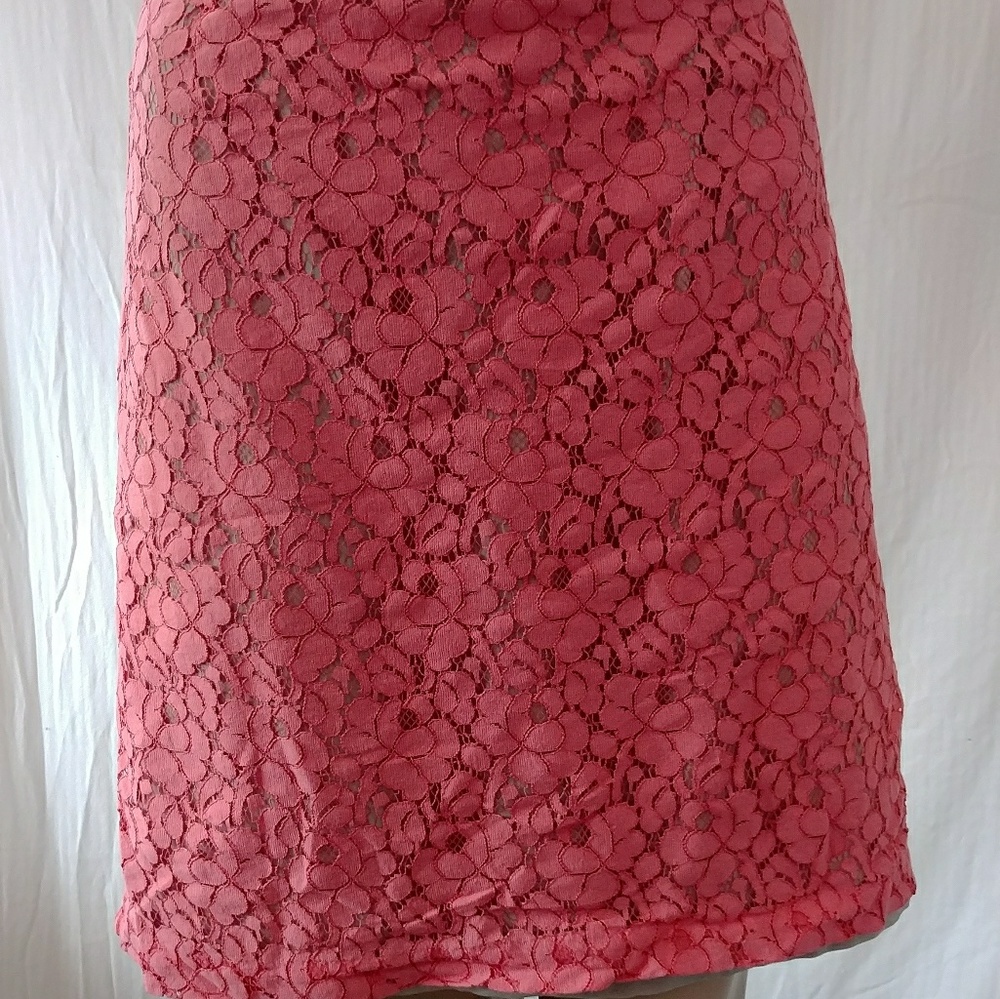 Ladies Apt 9 peach pink lace overlay skirt