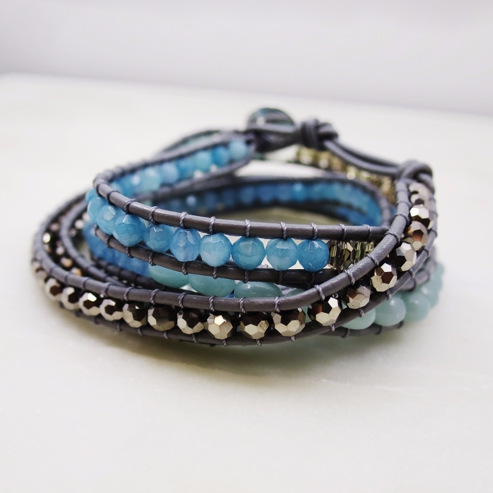 Aquamarine Wrap Bracelet