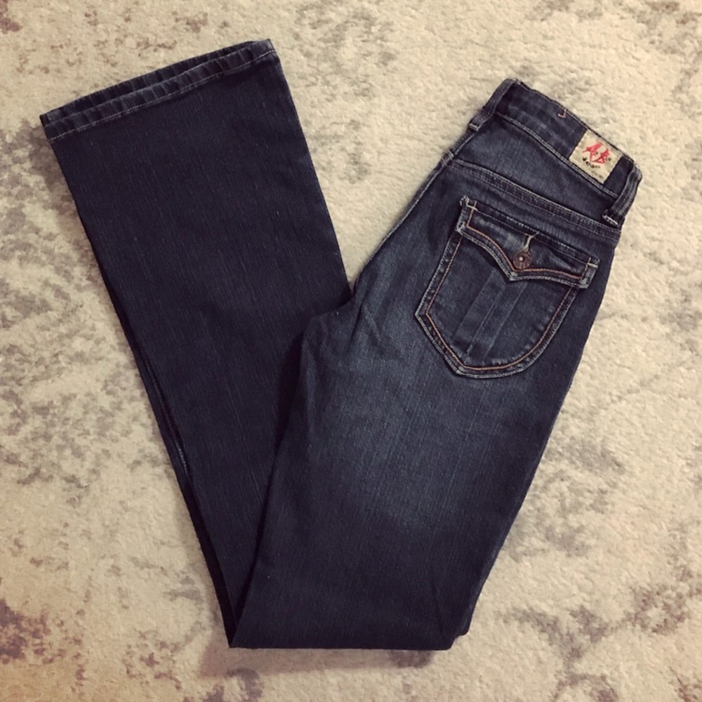 Dark wash stretch AB flare jeans