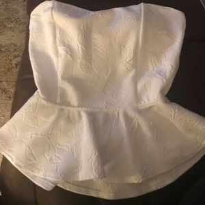 White strapless top