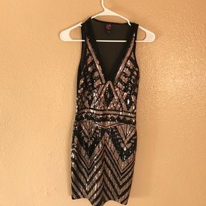 Tan & black Dress