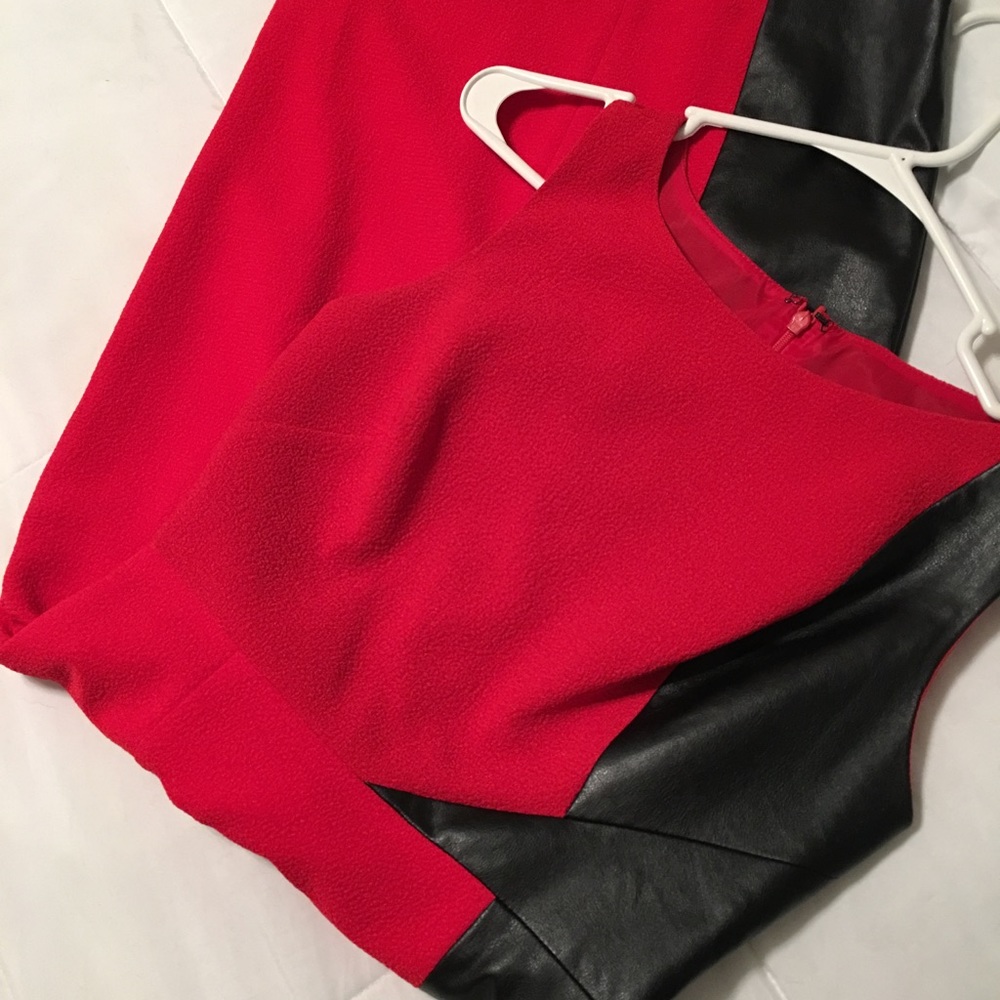 *SOLD* Black Halo red and faux leather dress