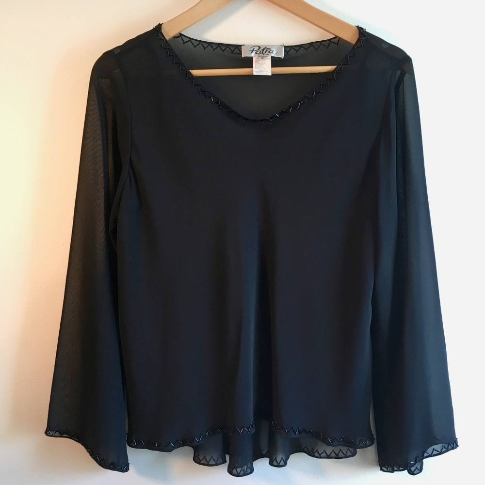 Vintage Beaded Flowy Top