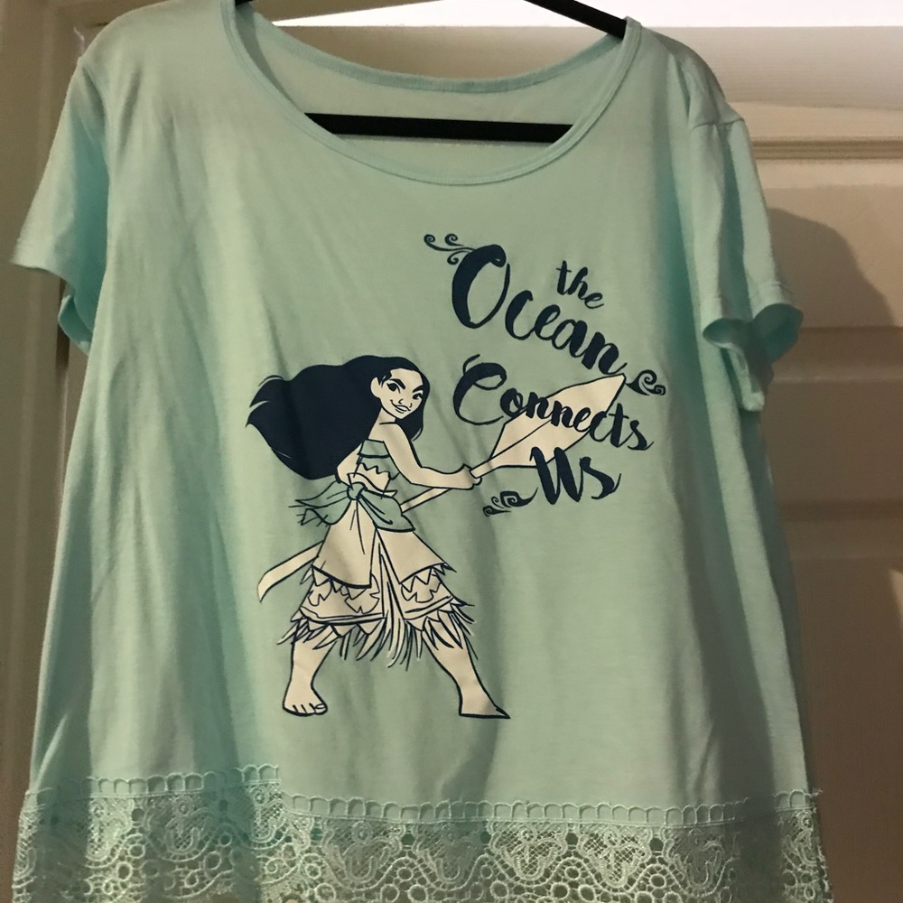 Disney Moana shirt with lace trim. XL. Used once.