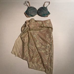 Homemade Mermaid Halloween Costume w/real shells