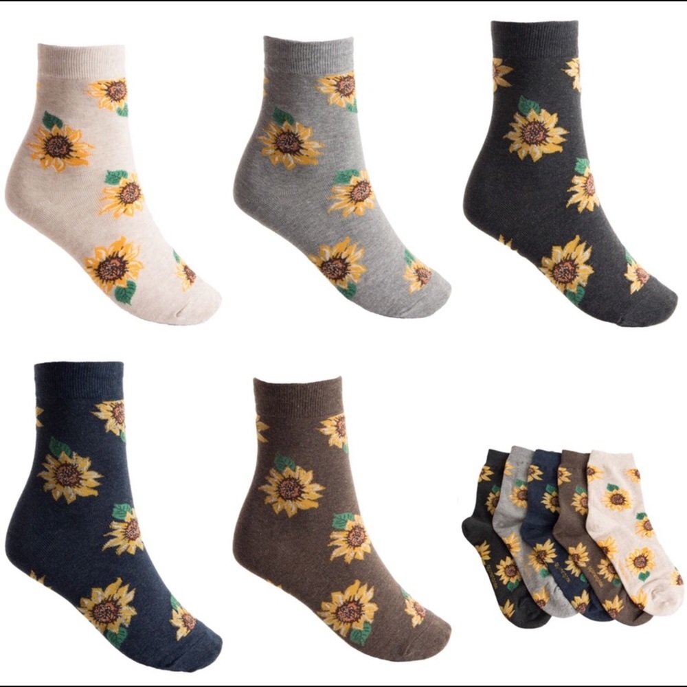 Cotton Crew-length Sunflower Socks🌻