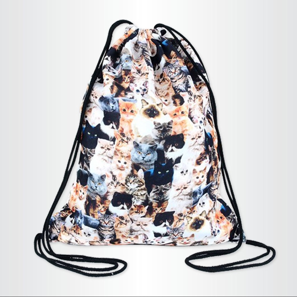 Cat Drawstring Backpack