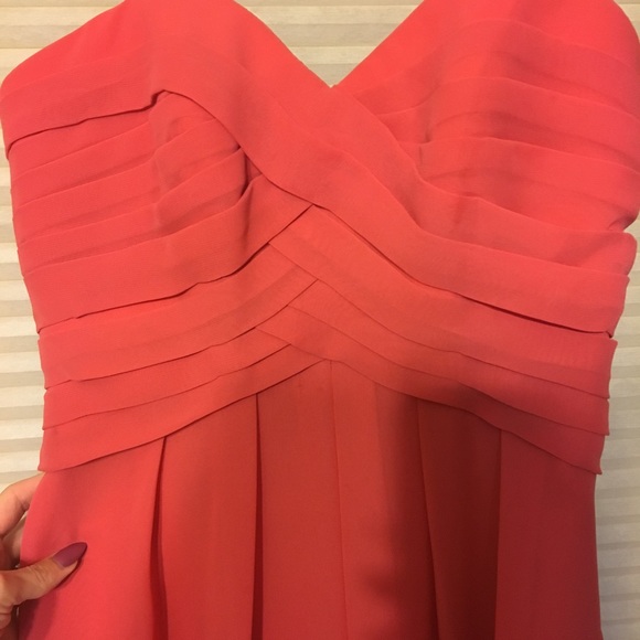 Short Coral chiffon bridesmaid dress - Picture 4 of 5