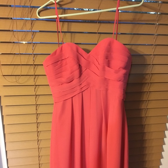 Short Coral chiffon bridesmaid dress - Picture 5 of 5