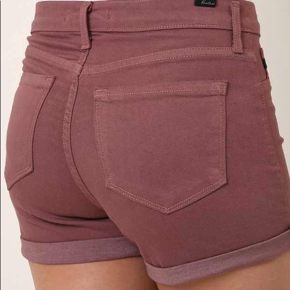 Kancan Pants - Buckle Kancan Mauve High Rise Shorts