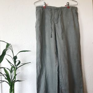 Army green boho flowy pants.