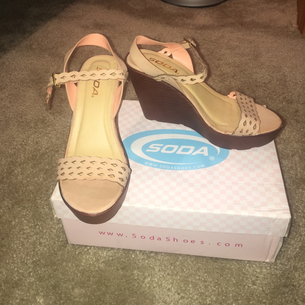 Soda wedge heels, size 6.5, NIB
