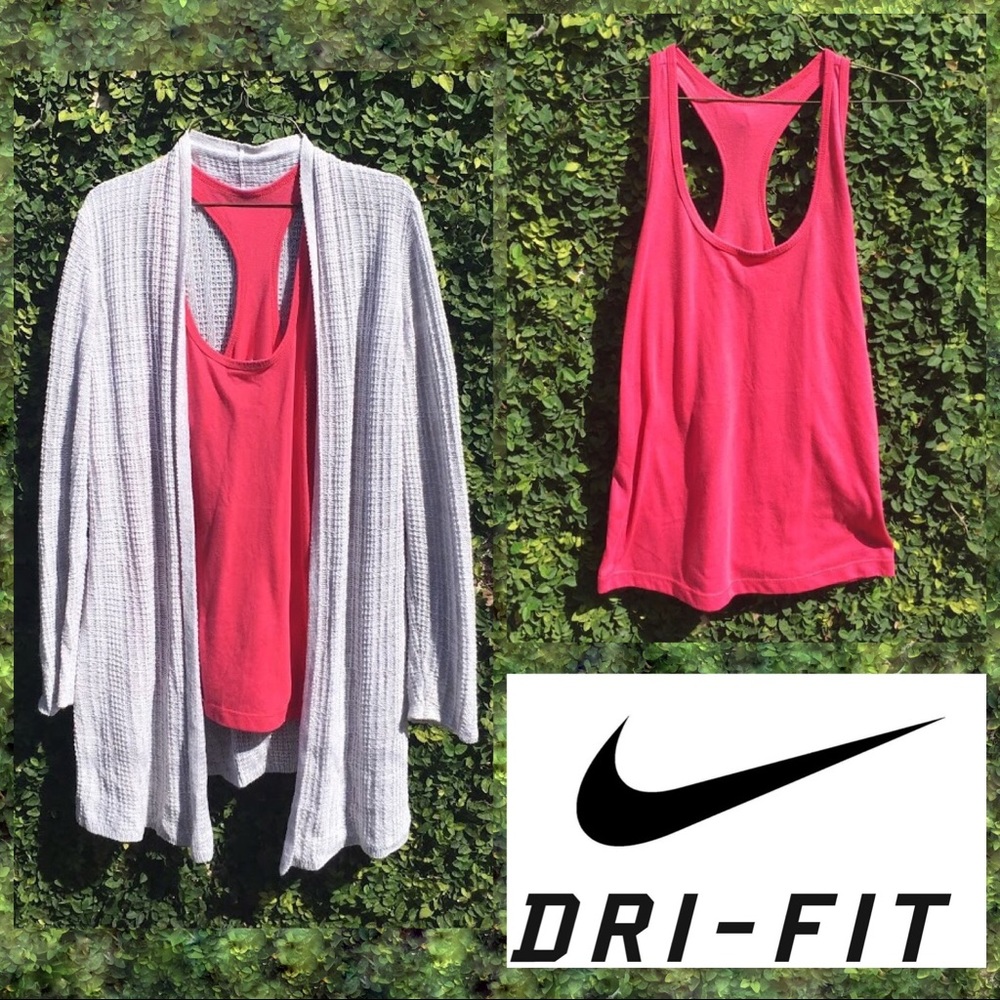(S) Nike dri fit tank top pink red