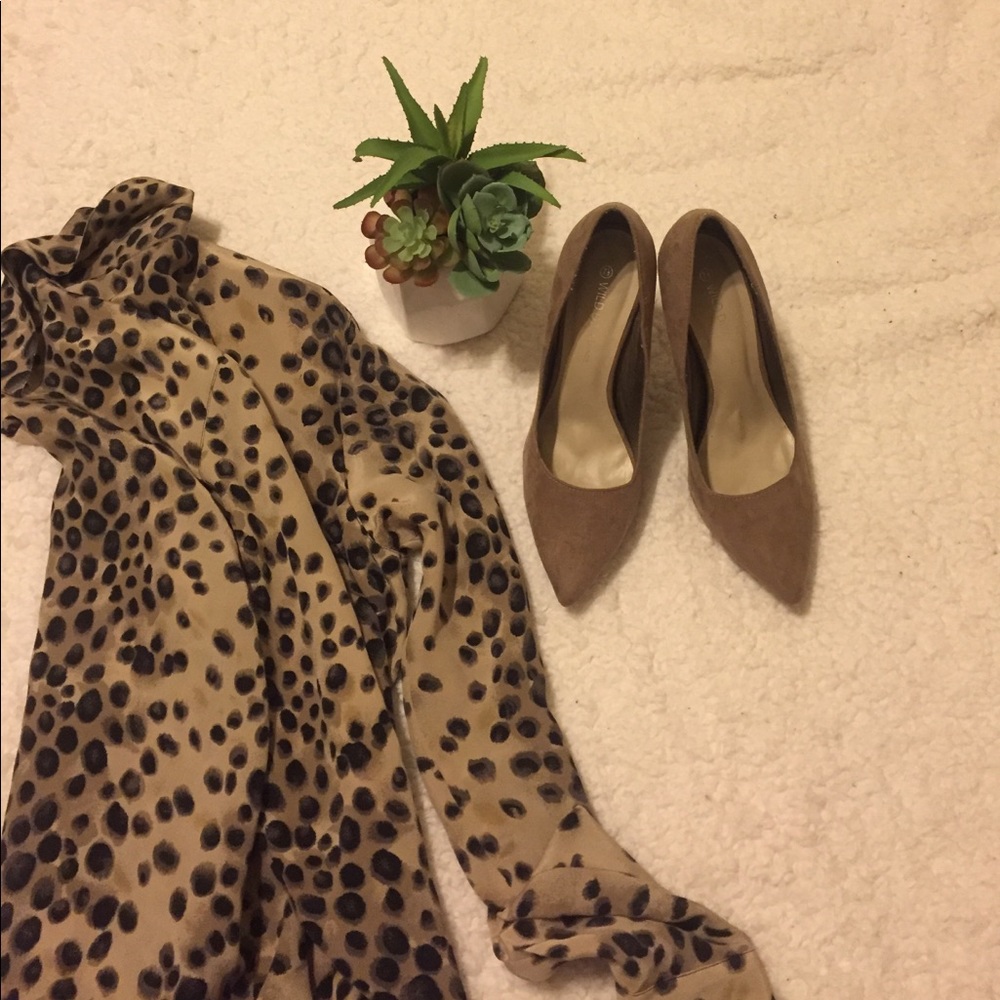Taupe Suede Heels
