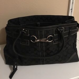 Black Fabric Coach Handbag