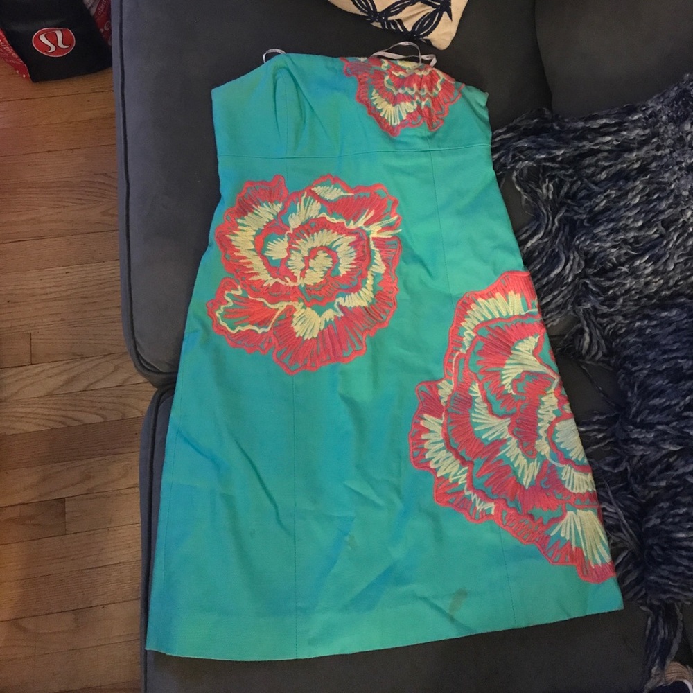 Lilly teal dress with flowers