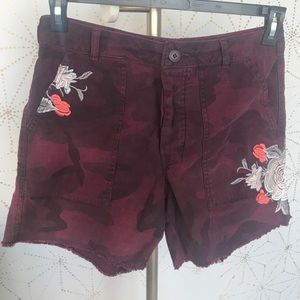Free People shorts with rose embroidery