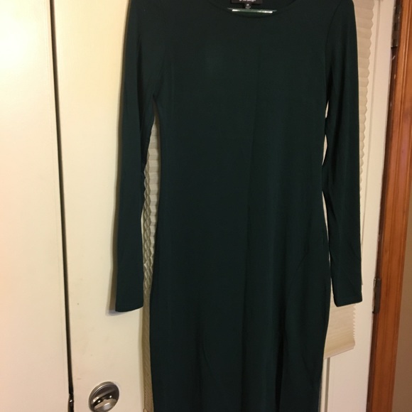 Lulus Long Sleeve Dark Green Dress - Picture 4 of 4