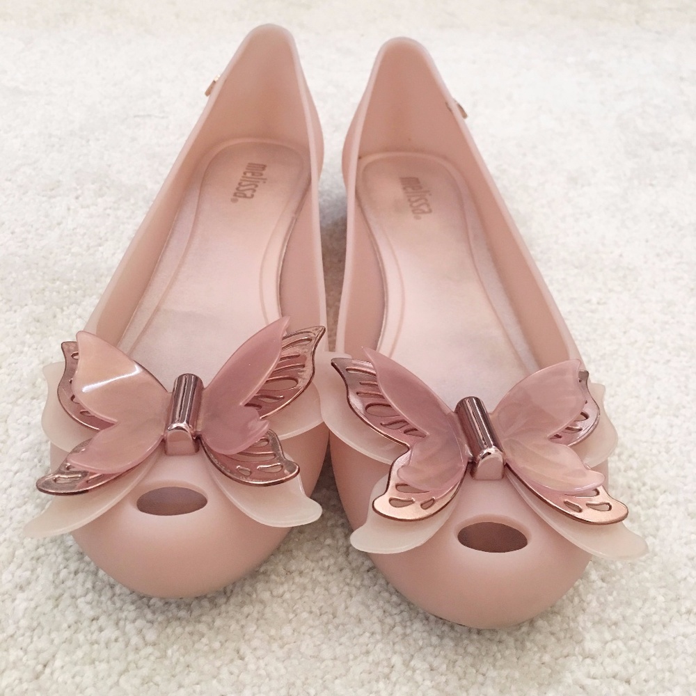 Cute Peep-toe Jelly Flats - Mellisa