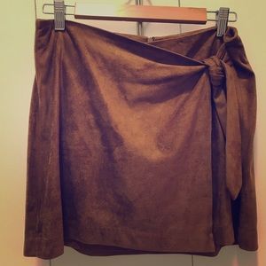 Cupcakes and Cashmere Faux Suede Wrap Skirt