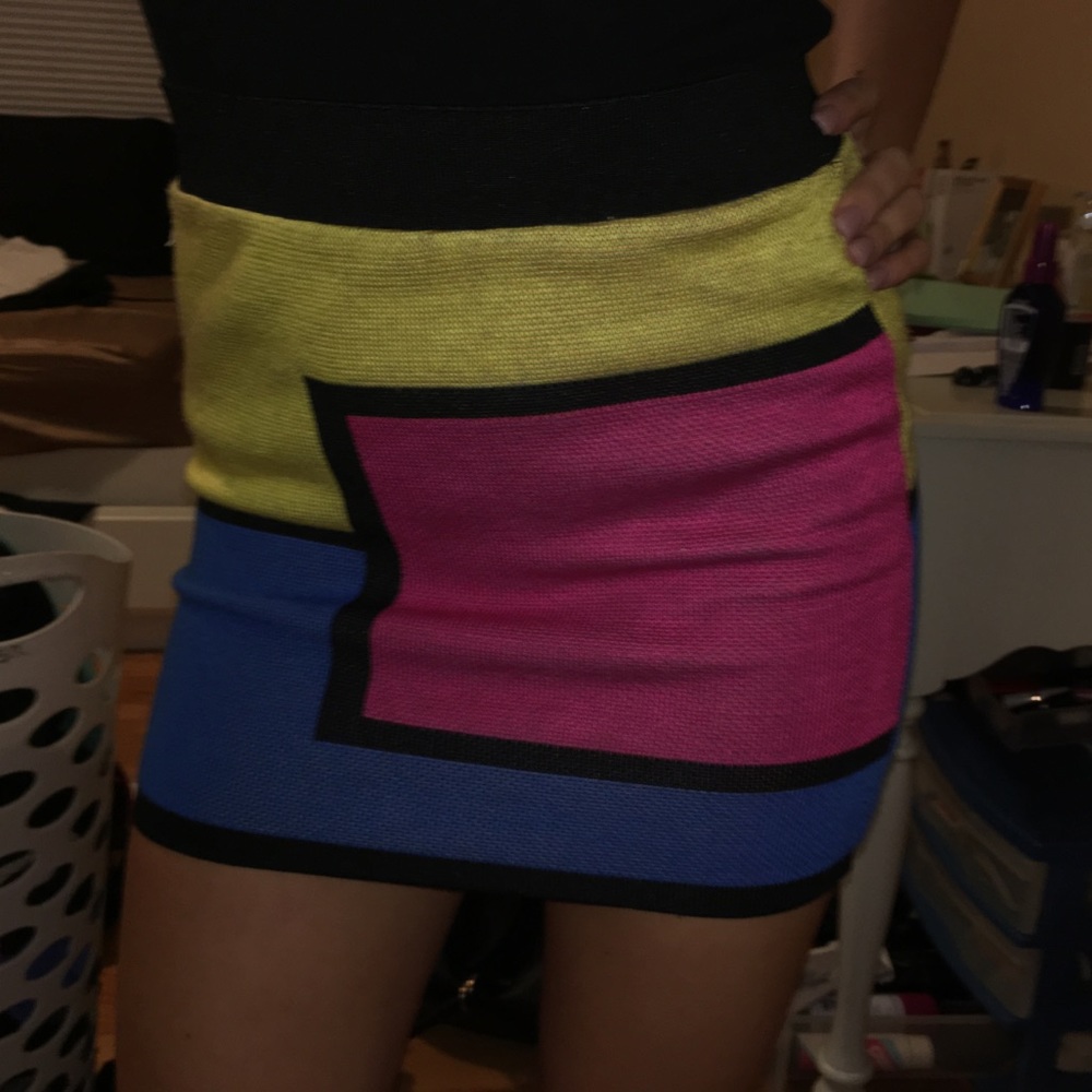 Vibrant Block Bodycon Miniskirt