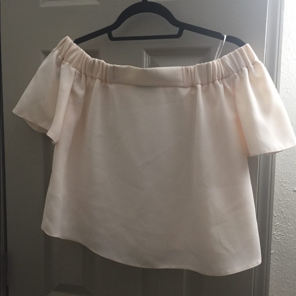 Topshop livi off the shoulder cream blouse size2