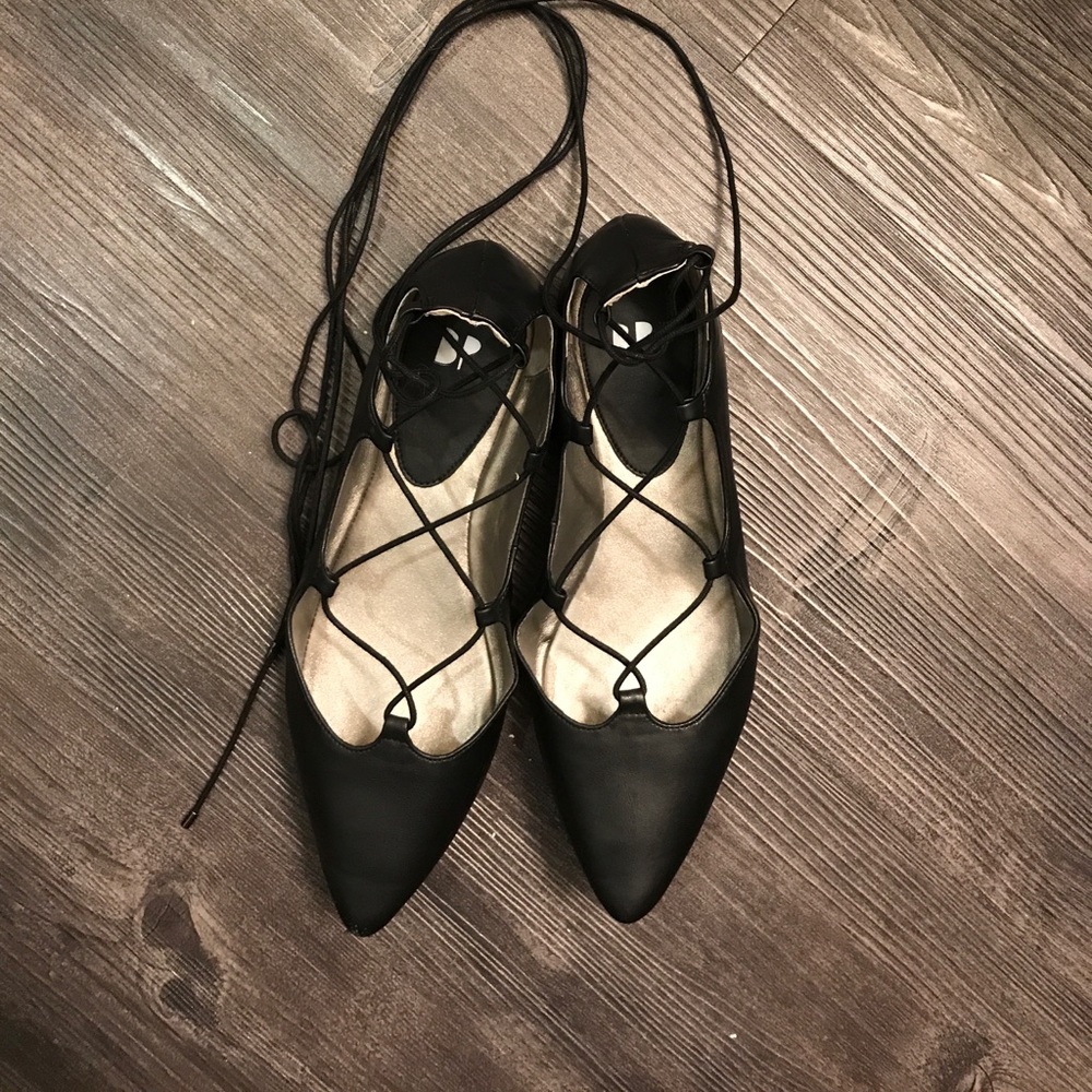 Lace up ballet flats