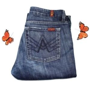 7Fam 7 for all Mankind Womens A Pocket Flare Denim