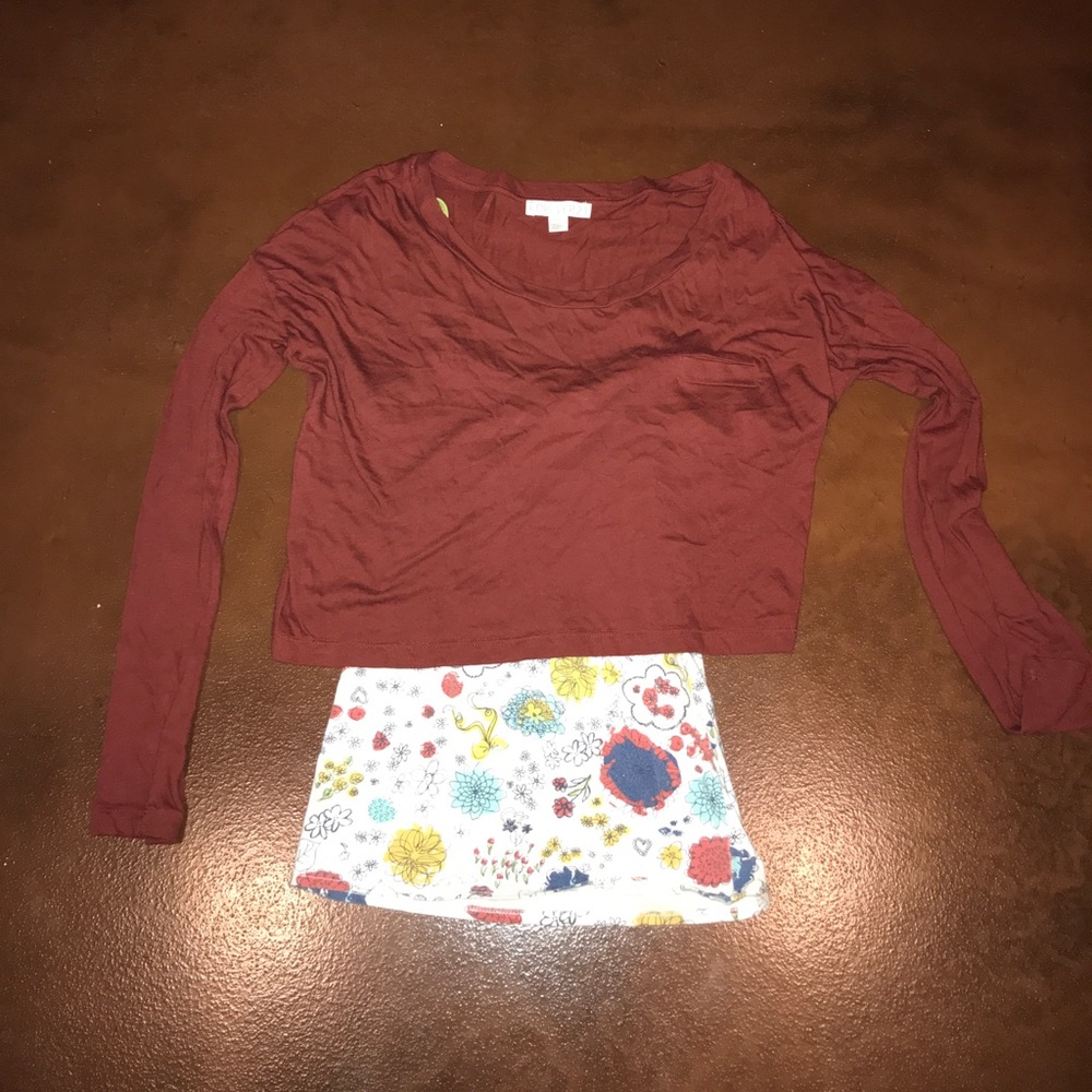 Boat Neck Rust Colored Crop Top