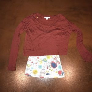 Boat Neck Rust Colored Crop Top