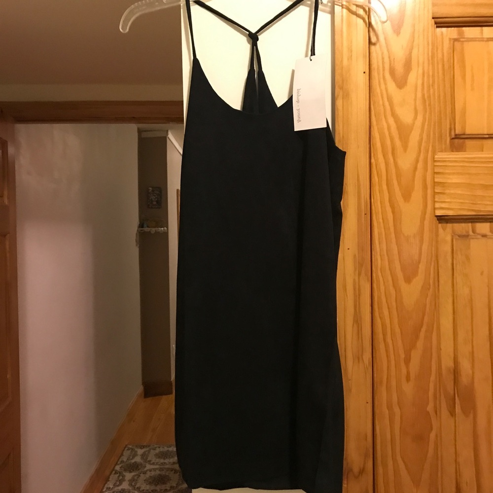 NWT bishop + young "Bella Black Suede Mini Dress"