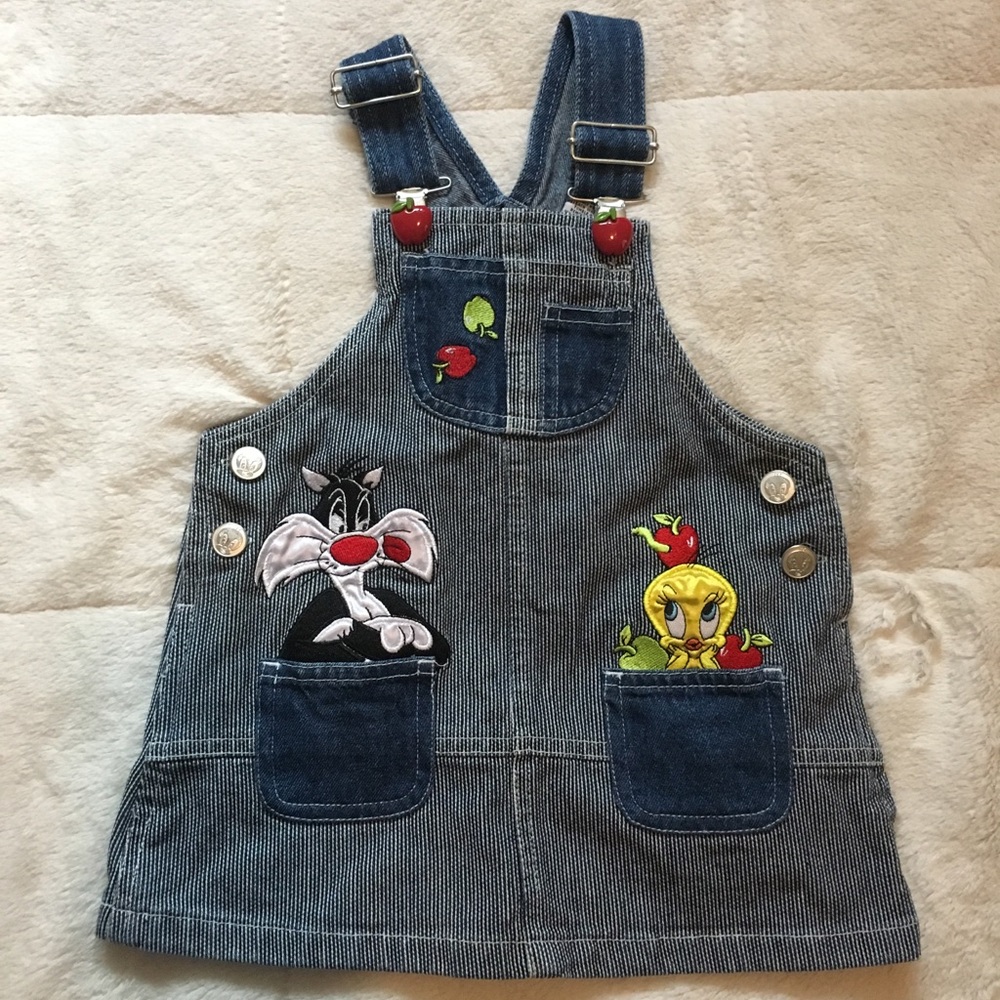Vintage looney tunes overall dress 2T